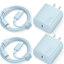 iPhone 17 16 15 Charger Fast Charging Type C Chargers USB C Charger Block iPhone Air Chargers with 2 Pack 6FT Cable for iPhone 17/17 Plus/17 Pro Max/16/16 Plus/16 Pro Max/15 Pro Max/iPad Pro(Blue)