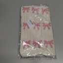 Pink Bow Crochet Tote Bag Coquette Bowknot Aesthetic Beach Mesh Knitted Shoulder Bag for Women Summer Beach Shopping