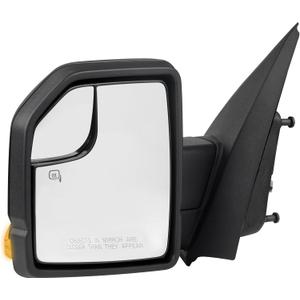 Driver Side View Mirror Assembly - Compatible with Ford F-150 2015-2020, Power Adjustable & Heated Glass, Turn Signal, Blind Spot Mirror - Left (FL3Z17683CB)