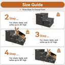 Zerbuger Dog Stairs with Storage, Dark Grey 4 Steps Dog Ramp no Condo