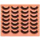 Short Lashes Natural Look False Eyelashes Thick Volume Faux Mink Lashes Pack Wispy Strip Fake Eyelashes Cat Eye Lashes that Look Like Extensions 14 Pairs