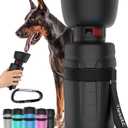lesotc Dog Travel Water Bottle Portable, Foldable Dog Water Bowl Dispenser, Leak Proof Pet Water Bottle for Dogs Outdoor Walking, Hiking, Travel, Puppy Essentials Necessities, BPA Free, Lightweight (21oz, Black)