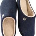 RockDove Men's Sherpa Lined Memory Foam Clog Slipper (13-14, Navy Blue)