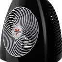 Vornado MVH Space Heater 3 Heat Settings Adjustable Thermostat Tip-Over Protection Auto Safety Shut-Off System Indoor Use Whole Room Black
