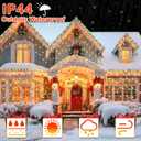 150 LED Christmas Icicle Lights 27 Drops 12.5ft Red and White Frosted Christmas Light for Xmas Tree Holiday Party Wedding House Patio Window Outdoor Decor