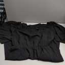 SCOMCHIC Womens Plus Size Cocktail Dress Summer Off Shoulder Short Sleeve Flowy Ruffle A-Line Cute Mini Dress with Belt Black 2XL