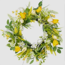 Beinhome 26 Inch Tulip Wreaths for Front Door, Handmade Spring Summer Artificial Wreath with Yellow Tulip and Greenery, Perfect Wreath for Outdoor Home Party Wall Window Decor pack of 3