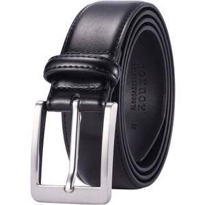 XOUXOU Men's Casual Leather Jeans Belts Classic Work Business Dress Belt with Prong Buckle for Men (Black)