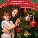 Christmas Ball Ornaments, 30 Pcs 2.36 Inch Red White Green Small Plastic Decorative Hanging Ornaments for Indoor Outdoor Christmas Tree Wreath Christmas Party Decorations Supplies - 10 Patterns