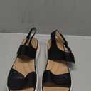 UBFEN Womens Platform Sandals Wedge Walking Comfortable Casual Adjustable Strap Lightweight Open Toe (9, Black)