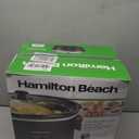 Hamilton Beach 6 Quart Slow Cooker with Space-Saving Folding Handles, 3 Heat Settings, Dishwasher Safe Stoneware Crock and Glass Lid, Black (33664)