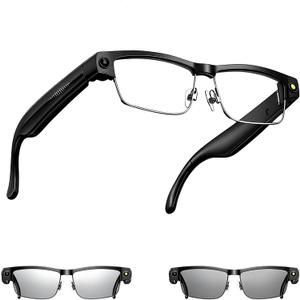 AI Smart Glasses with Camera, 8MP HD Video Recording, Real-Time Translation, Voice Assistant, camera glasses,ai glasses,Open-Ear Audio, Metal Frame, Auto Color-Changing Lenses for Travel & Vlogging
