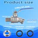 High Flow Rain Barrel Spigot, Lead-free304 Stainless Steel Faucet Kit for Plastic and Other Top Open Barrel, Quarter Turn Spigot