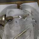 Gold Fandelier Ceiling Fan with Light,20" Crystal Chandelier Ceiling Fans with Lights and Remote Control,Modern Caged Flush Mount Fandelier with 6 Speeds for Living Room Bedroom Nursery