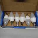 GOSCHE 6-Pack E12 LED Ceiling Fan Light Bulbs, 60 Watts Equivalent Candelabra LED Light Bulbs, Type B Light Bulb for Chandelier, Candle Lightbulbs, Non-Dimmable, 5000K Daylight, 6 Pcs (White)