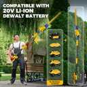 Cordless Pole Hedge Trimmer for Dewalt 20V Max Battery,16'' Dual Action Blades,8-Feet Reach, Electric Hedge Trimmer with Extension Pole, Bare Tool Only