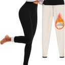 FULLSOFT Fleece Lined Leggings for Women – Thick High Waisted Winter Warm Yoga Pants Workout Tummy Control Thermal Warm Leggings with Pockets(Black,Medium)