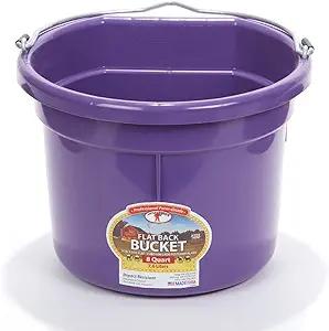 Little Giant Flat-Back Dura-Flex Plastic Bucket, 8-Quart, Purple 2 Pack