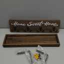 buways Wall-Mounted Key and Mail Holder, Wooden Key Rack with 4 Double Key Hooks, Rustic Home Decor for Entryway(brown)