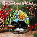 Christmas Ornaments, Black Cat Christmas Tree Ornaments, Xmas Decorations, Holiday Decorations, Gifts for Cat Lover, Bookworm Gifts, Xmas Gift Ideas & Holiday Party Gift