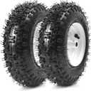 AR-PRO 13x4.10-6 Snow Blower Tire Assembly, 4PR Tubeless Tire with Steel Rim, 3/4" Bore Hole & 4.2" Offset Hub, Compatible with Ariens 07101238 (2-Pack)