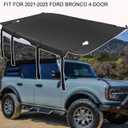 Soft Tonneau Cover Compatible with 2021-2025 Ford Bronco 4-Door Model, Black UV Resistant Vinyl Canvas Trunk Cargo Cover