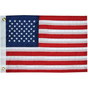 TAYLOR MADE PRODUCTS 50-Star US Boat Flag, 16" x 24", American Red, White & Blue, Stars and Stripes, Water-Repellent Fade-Resistant 200-Denier Nylon Fabric, Brass Grommets - 2424