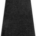 Indoor Outdoor Door Mat, 2'x4' Waterproof Heavy Duty Doormat for Entryway, Rubber Backing Non Slip Front Door Mat, Durable Commercial Outdoor Entrance Floor Mat for Home Office, Black