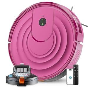MBYULO Robot Vacuum and Mop Combo 5000Pa 650mL 2 in 1 Mopping Robot Vacuum Cleaner Schedule WiFi/ Alexa/ App Smart Self-Charging Robotic Vacuum Ultra-Slim