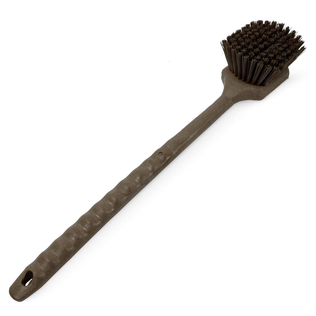 SPARTA 40501EC01 Plastic Large Scrub Brush, Kitchen Brush, Utility Brush With Long Handle For Cleaning, 20 Inches, Brown, (Pack of 6)
