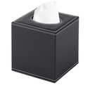 PU Leather Tissue Box Cover Square,Upgrade Large Size Napkin Holder Pumping Paper Case Dispenser,Facial Tissue Holder with Magnetic Bottom for Home Office Car Hotel Restaurant Black (Black-1)