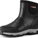HISEA Upgraded Excursion Pro Men's Rain Boots, Ankle Height Rubber Hunting Boots Waterproof Insulated Neoprene Boots Durable Outdoor Mud Booties for Hunting Gardening Farming Fishing and Yard Work (11, Black)