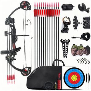 Lanneret Compound Bow and Archery Sets - Right Hand Archery Compound Bows 15-29 lbs Draw Weight Adjustable for Youth and BeginnersHunting Bow Kit for Beginner