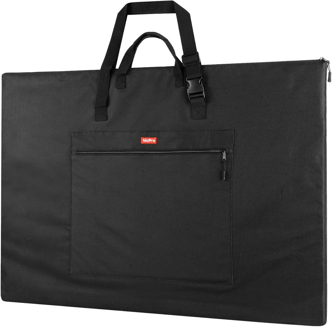 Nicpro Light Weight Art Portfolio Bag, 23 x 31 Inches Art Portfolio Case with Shoulder & Handle Carry, for Artwork, Poster, Sketch Drawing, Canvas, Photography, Solar Panel Storage
