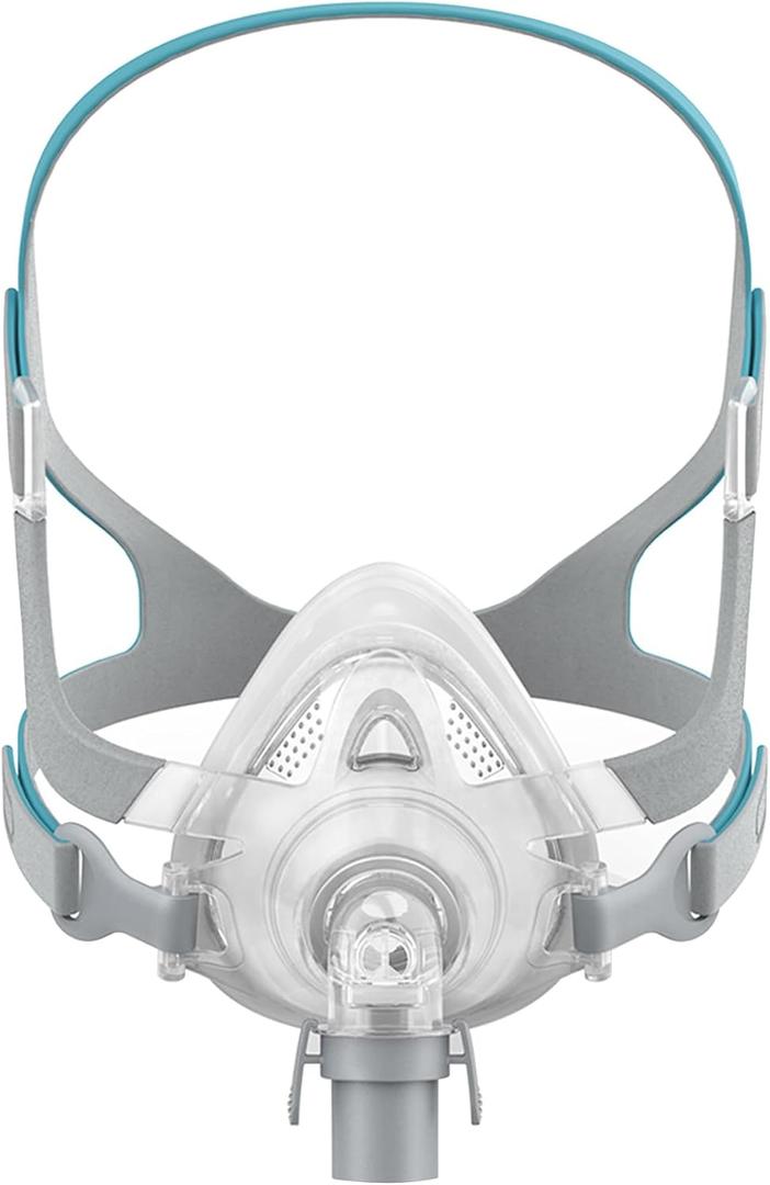 TMS Comfort Series Nasal CPAP Mask Full Face - Reusable CPAP Supplies - Covers Nose and Mouth - Includes Headgear, Frame, Elbows and Full Face Mask Cushion (Large)