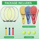 Motionchic 6 Pcs Tennis Rackets for Adult Recreational 6 Players 27'' Tennis Racket Set with 3 Balls Lightweight Tennis Rackets for Tennis Training Beginner with Overgrip and Bag(Red)