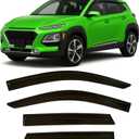 2018-2023 Tape-On Rain Guards for Hyundai Kona Side Window Visor Deflectors Se Sel Plus Night Limited Ultimate Durable Tinted Shade 2019 2020 2021 2022