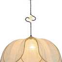 Boho Light Fixture, 24" Hand Woven Rattan Chandelier, Boho Chandelier with Brass Cat Hook for Dining Room, Living Room, Kitchen, Bedroom and Restaurant