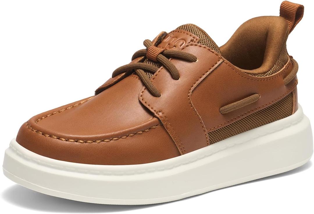 GINNI Boys Dress Shoes Slip On Boat Shoes Lightweight Loafers Casual Comfortable School Shoes for Toddler/Little Kid/Big Kid, 13