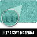 KANGAROO Bathroom Rugs, Chenille Soft Absorbent Bath Rug, Shaggy Shower Mat, Quick Dry Machine Wash Bathmat, Plush Carpet Mats for Tub, Bathtub and Room Home Decor Accessories, 30x20, Turquoise