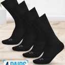 Doctor's Select Bamboo Viscose Diabetic Socks Women - 4 Pairs Crew Womens Diabetic Socks Size 6-9 (L)