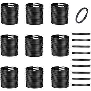 100pcs 15mm Key Ring Keychain Metal Black Round Split Key Chains Rings Connectors for Home Car Dog Tag Office Ornaments Keys Attachment