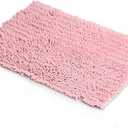 Pink 24 x 16 in Shaggy Bath Mat Rugs,Chenille Plush Microfiber Luxury Bathroom Rugs Carpet,Non-Slip Super Absorbent Water,Machine-Washable,Soft Cozy for Kitchen Laundry Bedroom