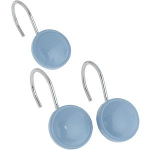 Color Rounds Ceramic Resin Shower Curtain Hook, Slate Blue, 8 Pieces