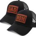 Folouse Gifts for Dad from Daughter, Dad Birthday Gifts Adjustable Hat, Perfect Present for Awesome Daughter Trucker Hat (Mom and Dad Hat Black)