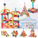 COUOMOXA Magnetic Sticks STEM for Kids: 3 4 5 6 7 8+ Year Old 110pcs Educational Magnetic Construction Set - Learning Toy for 3-12 Kids Classroom Home - Birthday Gift for Boys Girls