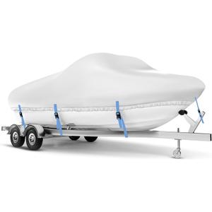 Boat Cover 22-24 ft, Waterproof 1200D Heavy Duty Boat Cover, PU Marine Grade Polyester Boat Covers 22-24 ft, Fits Bass, V-Hull, Tri-Hull, Runabout, Jon, Fishing, Trailerable, Beam Width 115 inch
