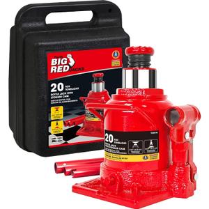 Big Red Hydraulic Bottle Jack with Carrying Case, 20 Ton (40,000 lb) Capacity,T92007S Big Red Hydraulic Bottle Jack with Carrying Case, 20 Ton (40,000 lb) Capacity,T92007S