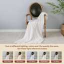 inhand Knitted Throw Blankets for Couch and Bed, Soft Cozy Knit Blanket with Tassel, Off White Lightweight Decorative Blankets and Throws, Farmhouse Warm Woven Blanket for Men and Women, 60"x80"