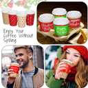 Zhehao 160 Sets/ 480 Pcs Disposable Coffee Cups Christmas Paper Cups with Lids and Sleeves for Cold Drink Tea Hot Cocoa Chocolate Holiday Xmas Party Supplies, 4 Designs(Classic Style, 12 oz)